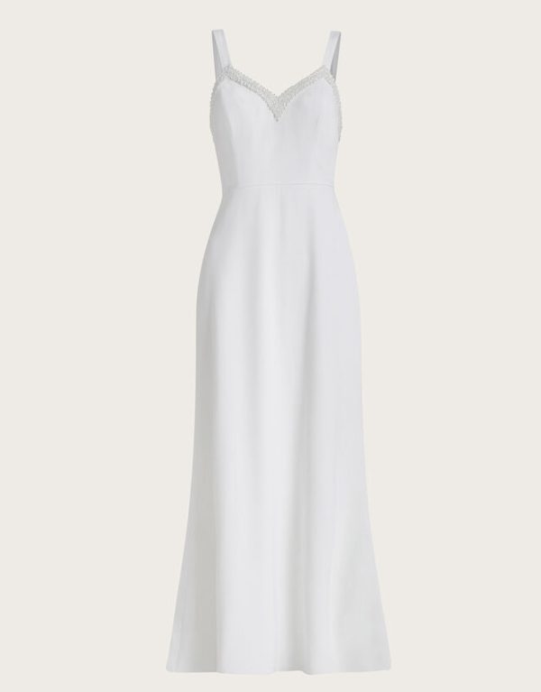 Monsoon Kate Pearl Trim Bridal Dress Ivory - Image 5