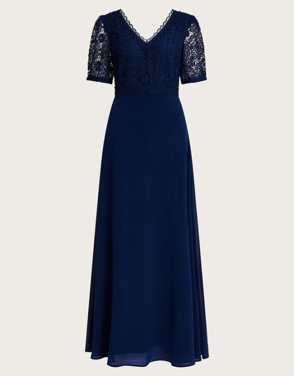 Monsoon Lilibet Lace Maxi Dress Blue - Image 5