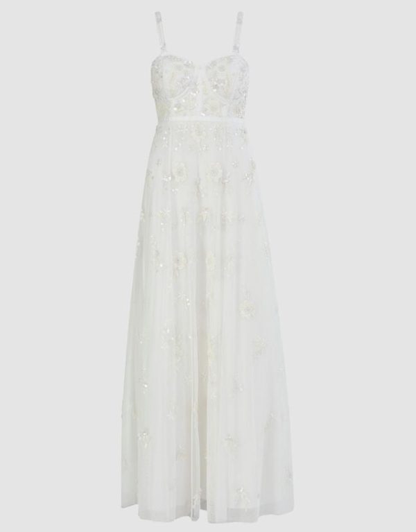 Monsoon Caroline Embellished Bridal Dress Ivory - Image 5