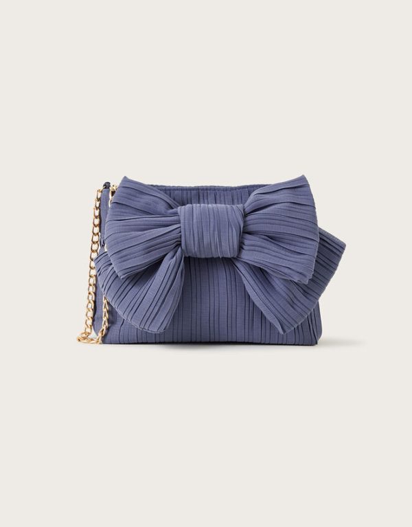 Monsoon Pleated Bow Clutch Bag