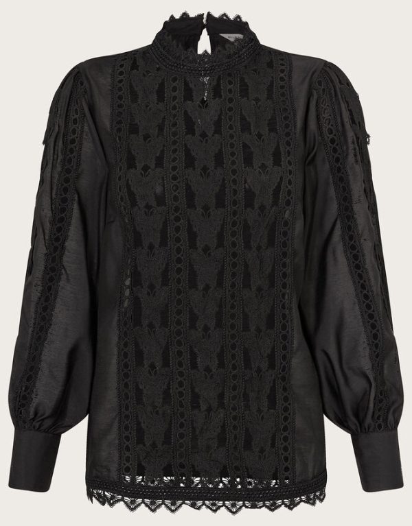 Monsoon Lola Butterfly Blouse Black - Image 5