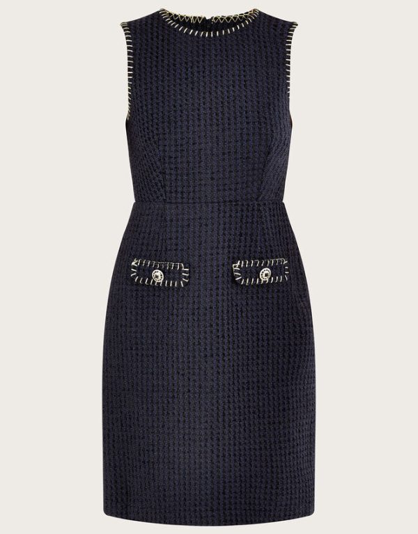 Monsoon Tilly Tweed Dress Black - Image 5