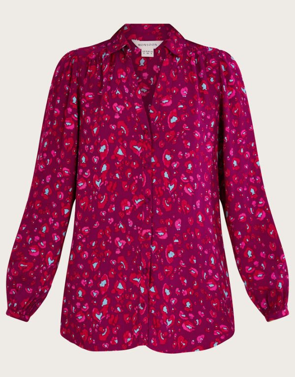 Monsoon Sara Animal Print Blouse Pink - Image 5