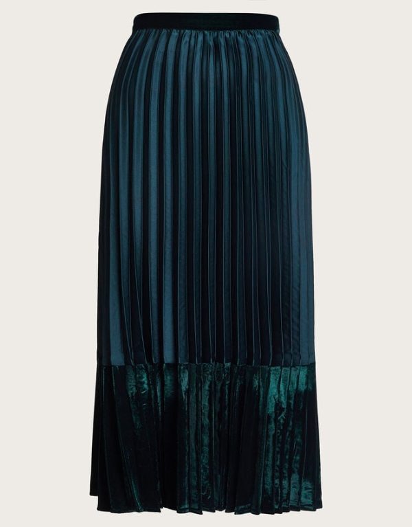 Monsoon Brielle Pleated Midi Skirt Green - Image 6