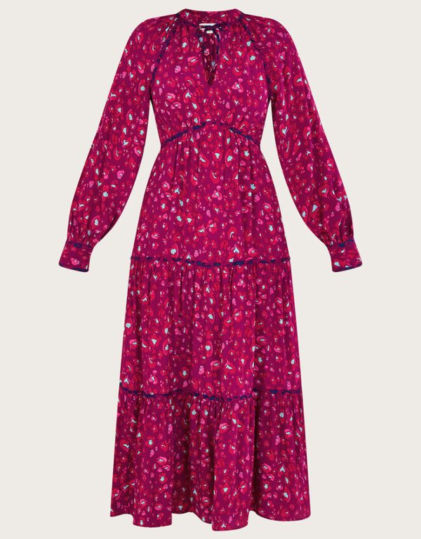 Monsoon Sara Animal Print Dress Pink - Image 5