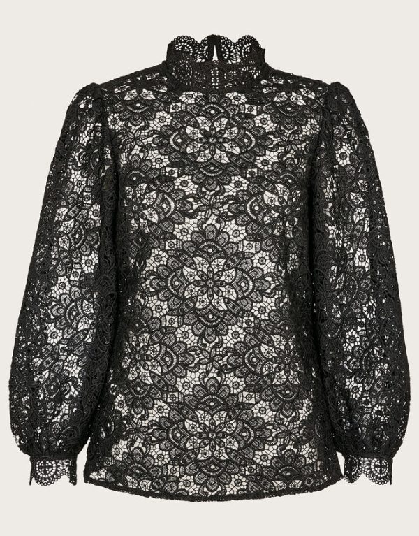 Monsoon Lilly Lace Blouse Black - Image 5