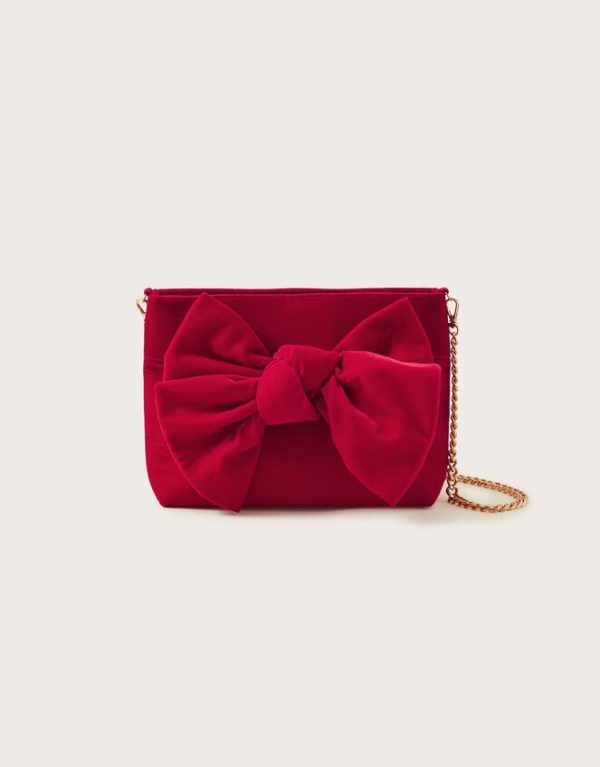 Monsoon Velvet Bow Bag - Image 3