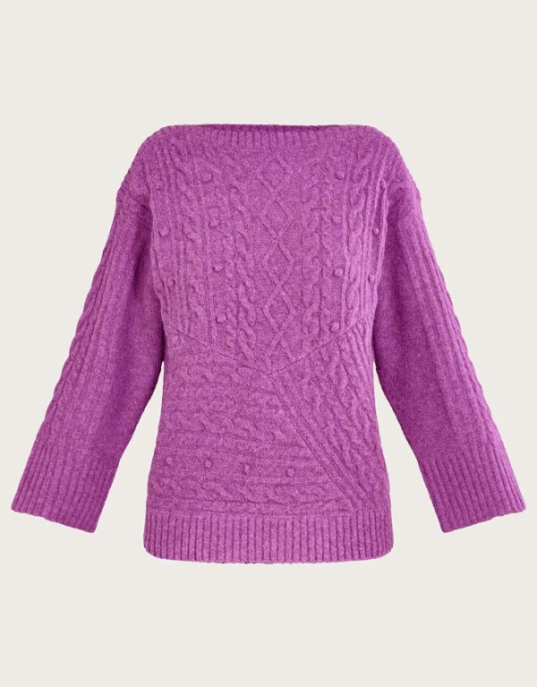 Monsoon Satu Stitch Jumper Purple - Image 5