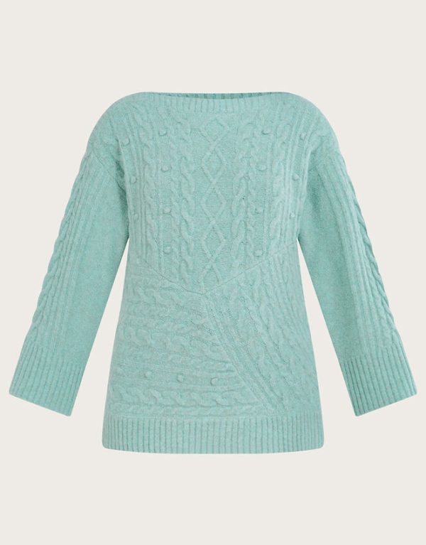 Monsoon Satu Stitch Jumper Green - Image 5