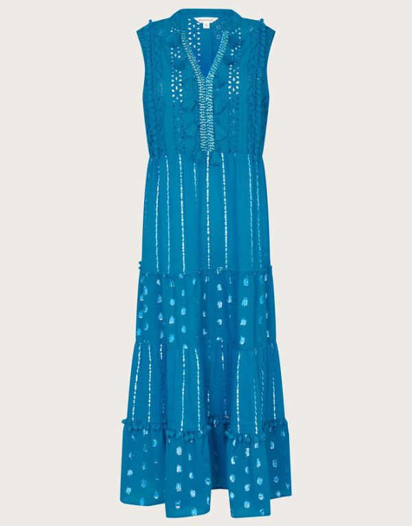 Monsoon Sidne Sleeveless Midi KaftanBlue - Image 5