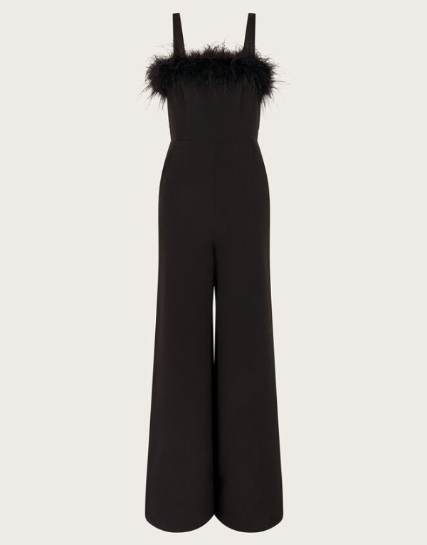 Monsoon Eva Feather Jumpsuit Black - Image 6