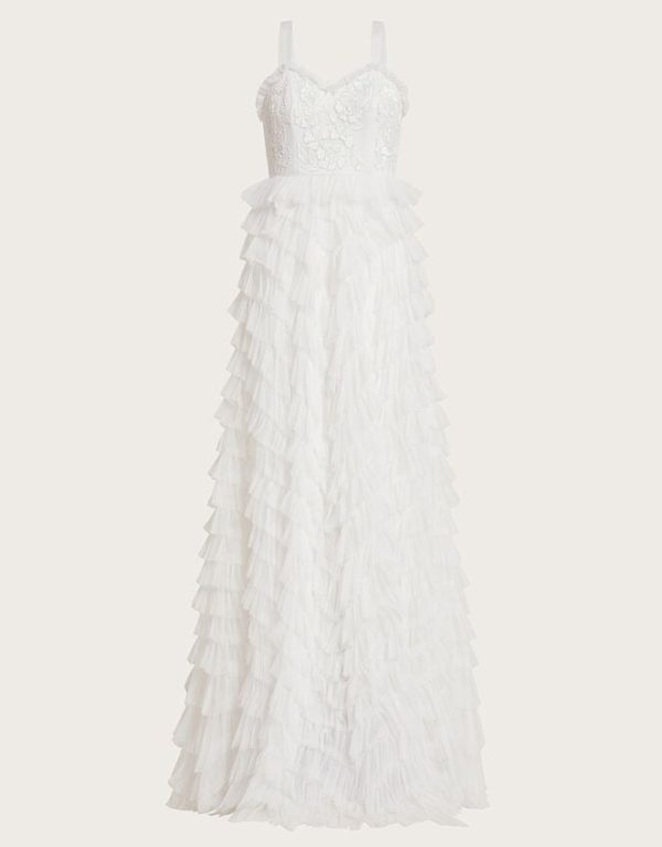 Monsoon Ellen Ruffle Maxi Bridal Dress Ivory - Image 5