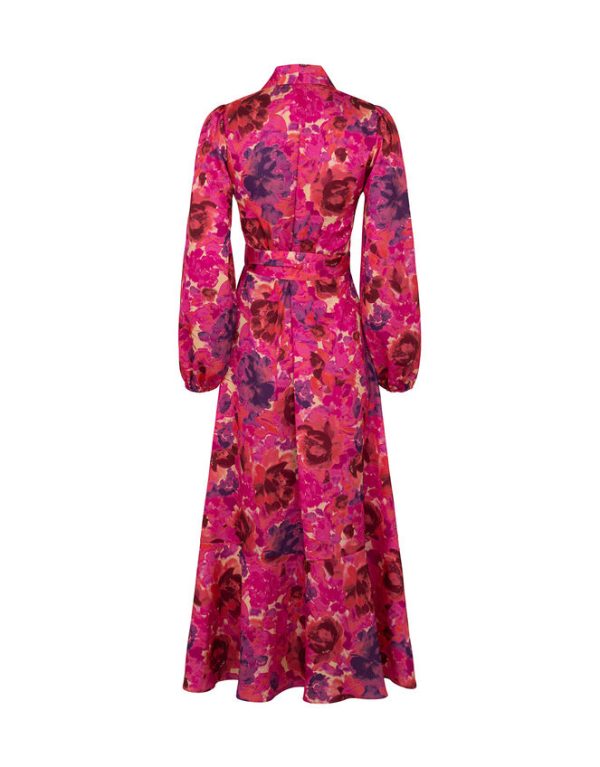 Monsoon Crās Floral Wrap Dress Pink - Image 2