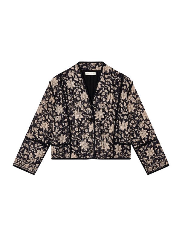 Monsoon Maison Hotel Leaf Print Jacket Black - Image 7