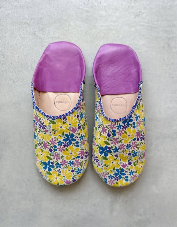 Monsoon Bohemia Design Liberty Print Babouche Slippers Purple - Image 2