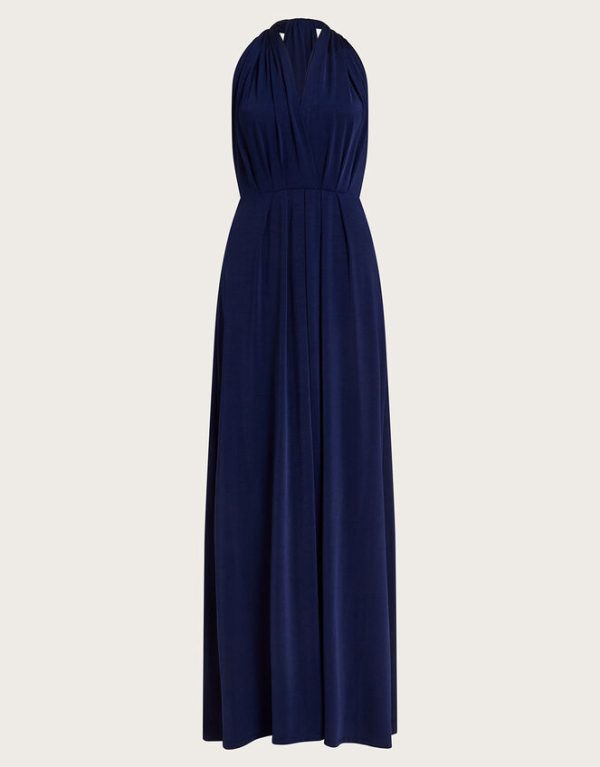 Monsoon Thea Multiway Bridesmaid Dress Blue - Image 5