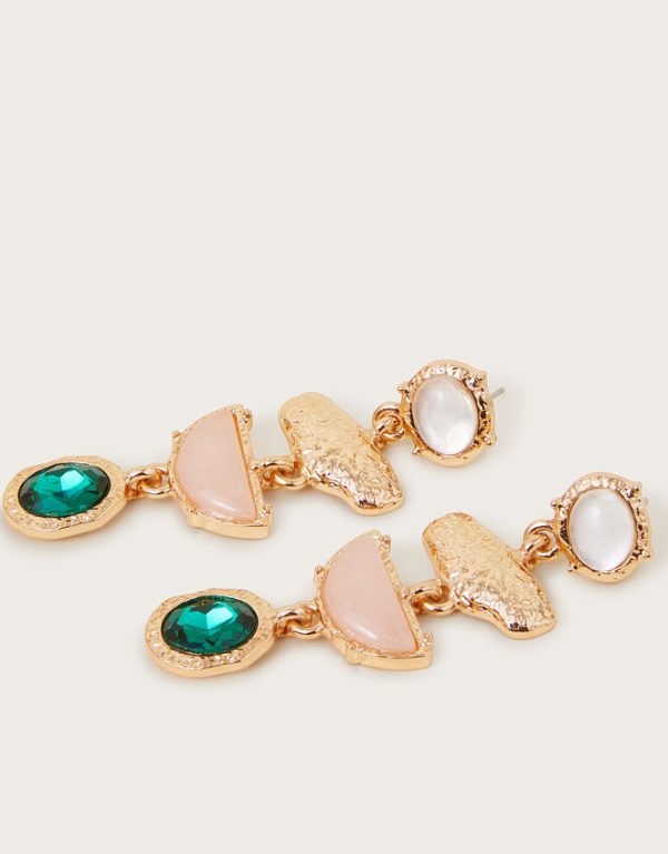 Monsoon Irregular Gemstone Drop Earrings - Image 2