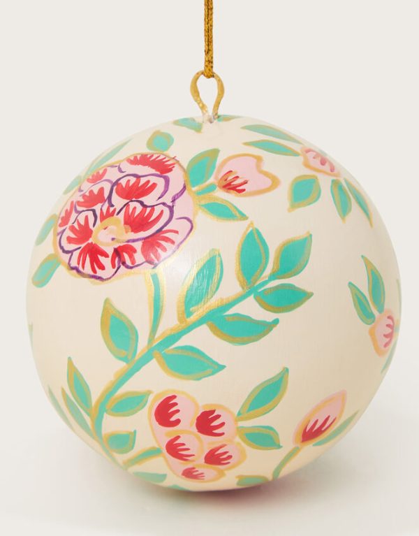 Monsoon Hand Painted Floral Bauble Pink - Image 2