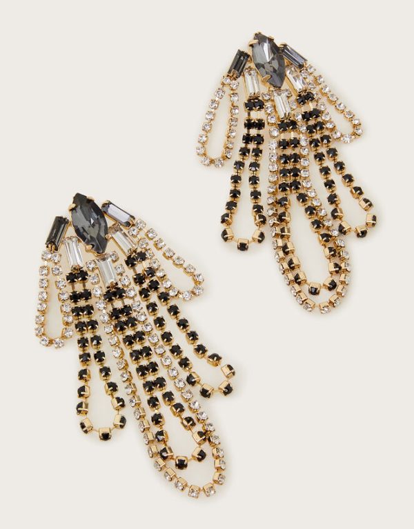 Monsoon Gemstone Diamante Chandelier Earrings - Image 2