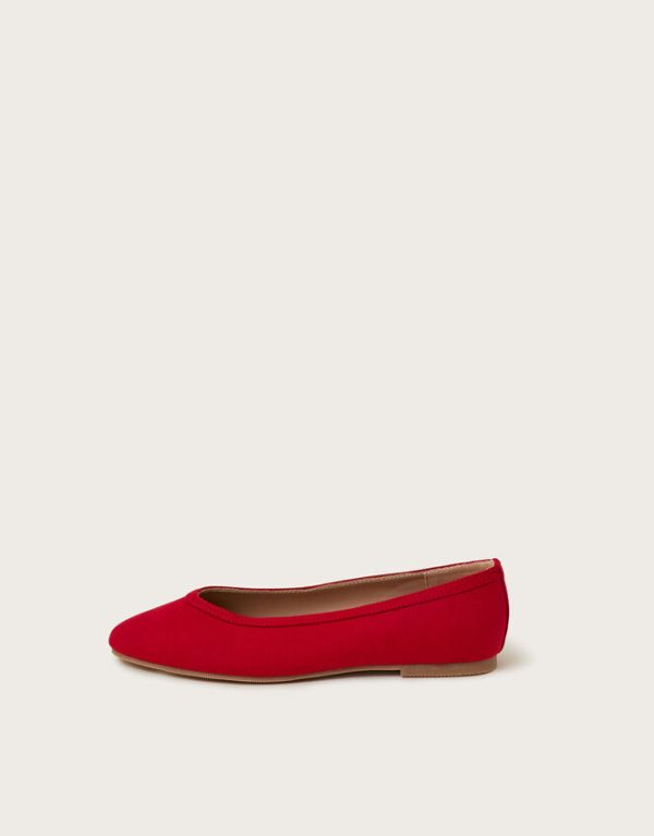 Monsoon Tori Suedette Ballet Flats Red - Image 2