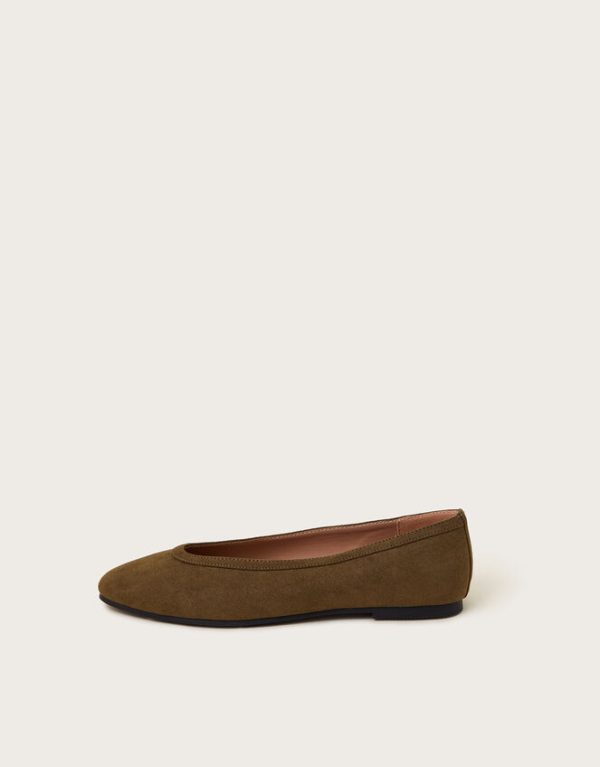 Monsoon Tori Suedette Ballet Flats Green - Image 2