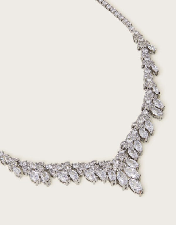 Monsoon Diamante Leaf Necklace - Image 2