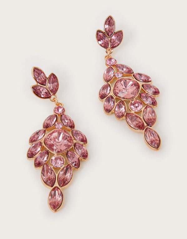 Monsoon Gemstone Leaf Drop Earrings - Image 3