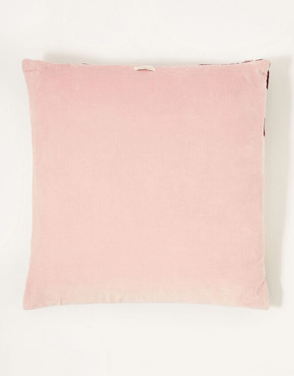 Monsoon Diamond Check Velvet Cushion - Image 2