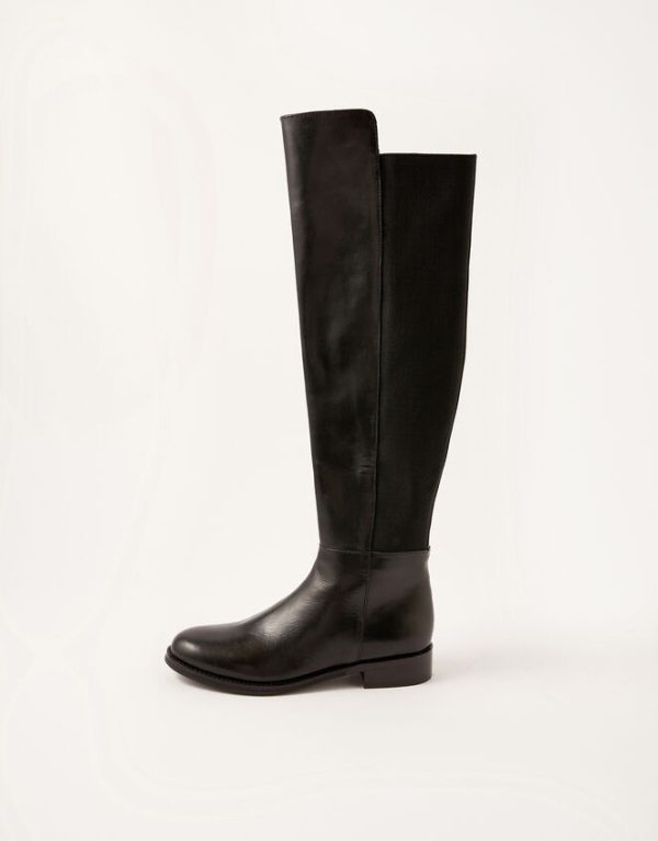 Monsoon Olivia Leather Riding Boots Black - Image 3