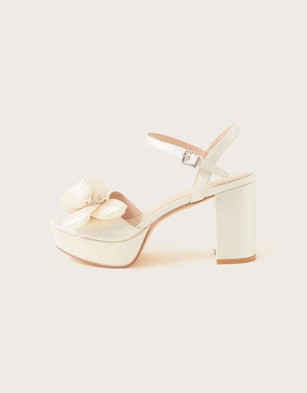 Monsoon Rosette Platform Sandals Ivory - Image 3