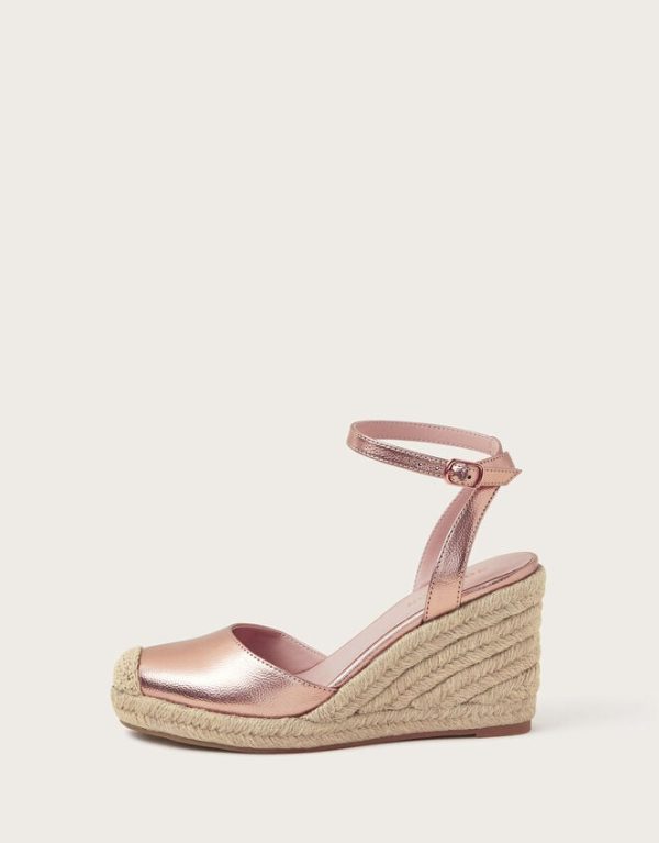 Monsoon Metallic Wedge Sandals Bronze - Image 2