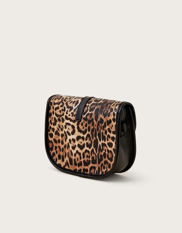 Monsoon Mava Leopard Print Faux Leather Cross-Body Bag - Image 3