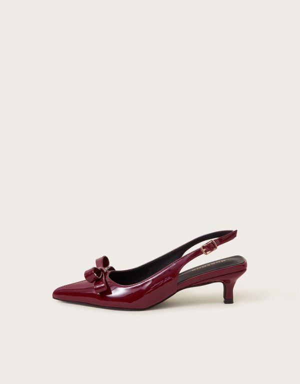 Monsoon Mira Patent Slingback Heels Red - Image 2