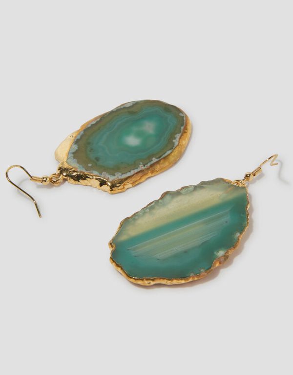 Monsoon Statement Agate Drop Earrings - Image 3