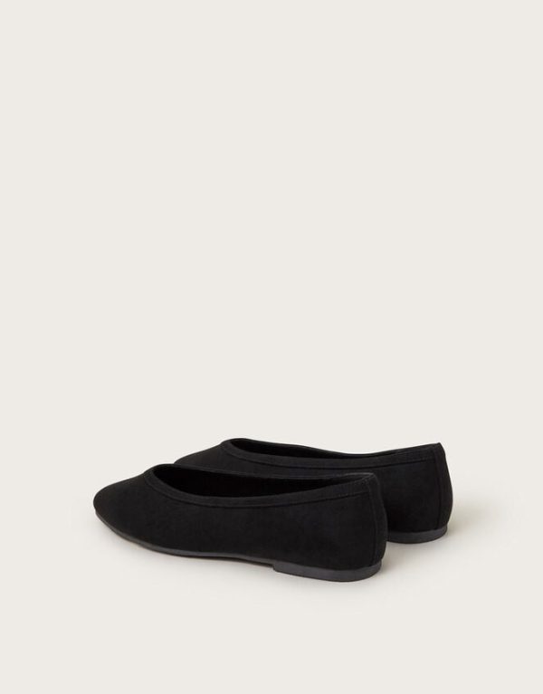 Monsoon Tori Suedette Ballet Flats Black - Image 3