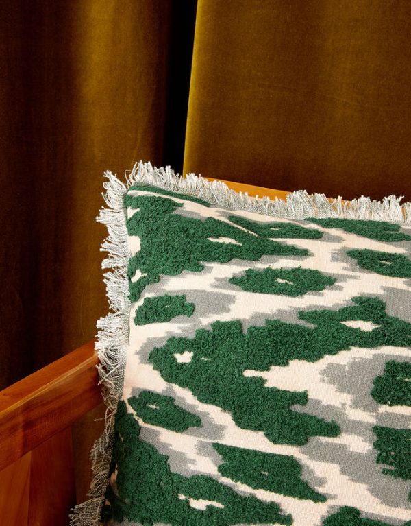 Monsoon Ikat Print Fringe Cushion - Image 3