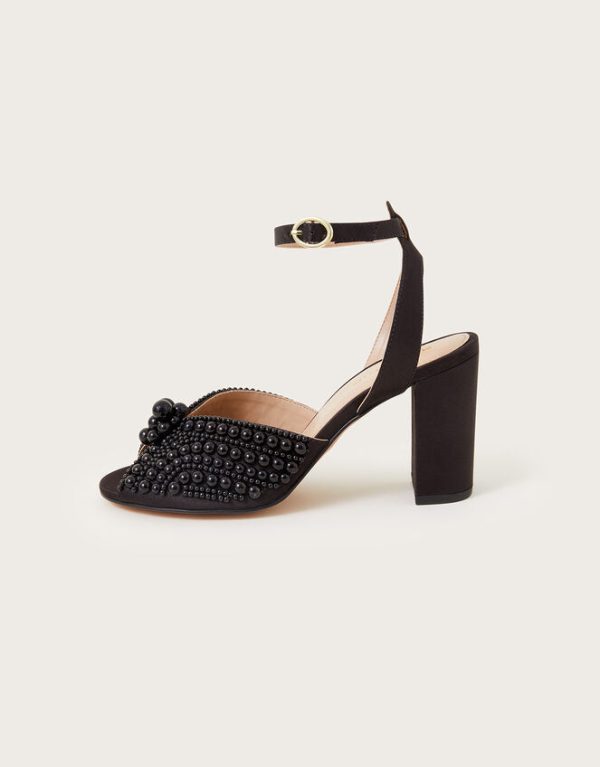 Monsoon Pearl Block Heeled Sandals Black - Image 2