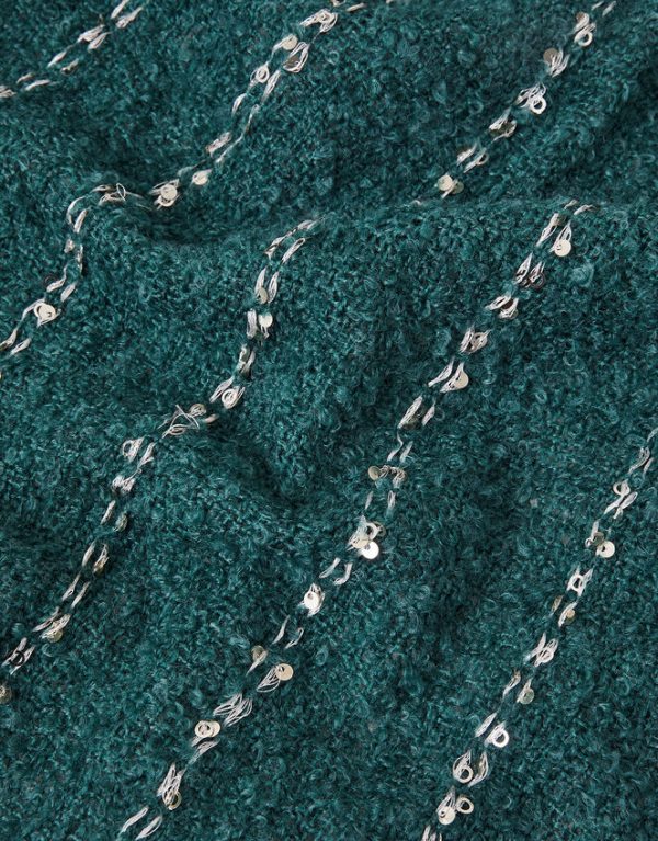 Monsoon Sequin Stripe Boucle Scarf Blue - Image 3