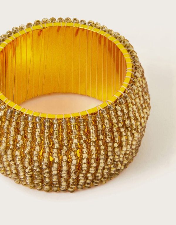 Monsoon Beaded Napkin Ring Gold - Image 2