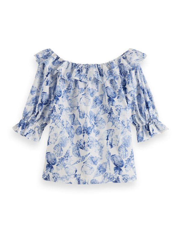 Monsoon Scotch and Soda Off-Shoulder Top Blue - Image 3