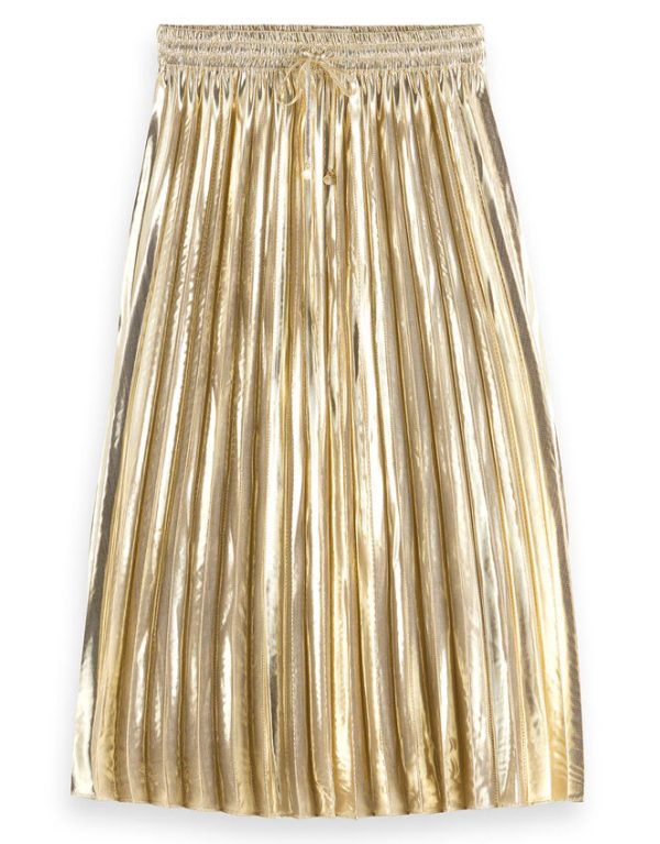 Monsoon Scotch and Soda Pleated Midi Skirt Gold - Image 7