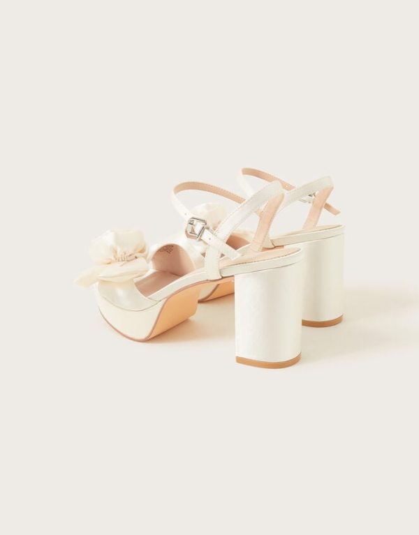 Monsoon Rosette Platform Sandals Ivory - Image 4