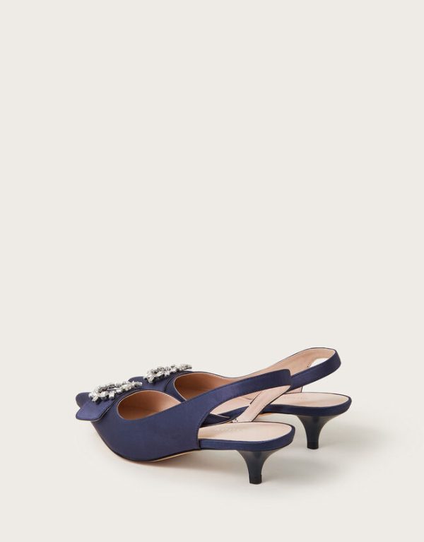 Monsoon Nina Diamante Slingback Heels Blue - Image 4