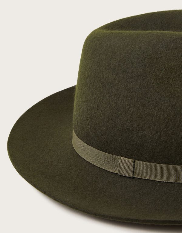 Monsoon Wool Fedora Hat Green - Image 3