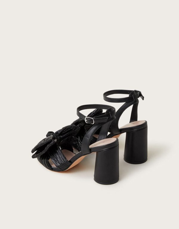 Monsoon Ruby Bow Heel Sandals Black - Image 3