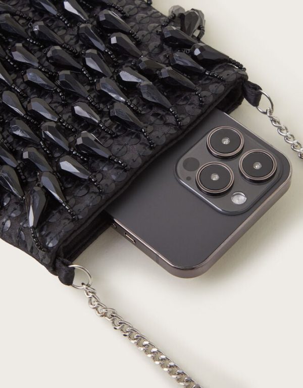 Monsoon Tess Tear Drop Phone Bag Black - Image 4