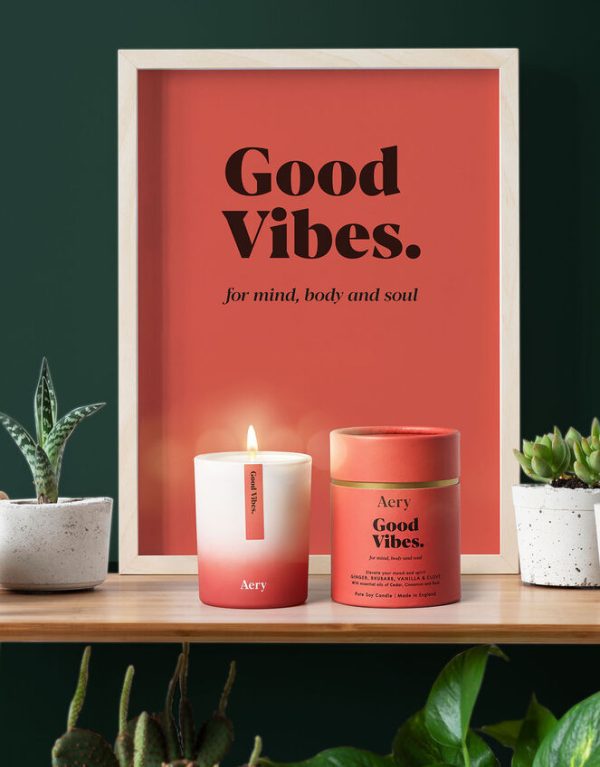 Monsoon Candle Aery Good Vibes Ginger Rhubarb & Vanilla Candle 200g - Image 4