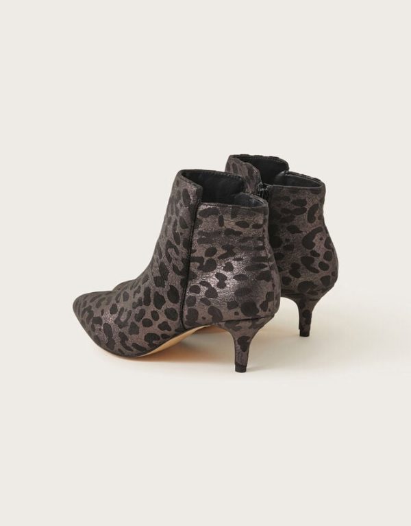 Monsoon Leopard Ankle Boots Bronze - Image 3