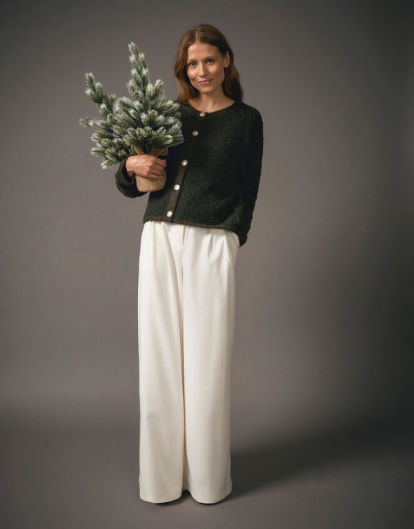 Monsoon Willow Wide Leg Trousers Ivory - Image 7