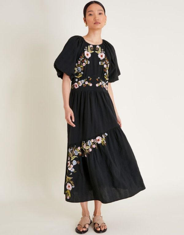 Monsoon Margot Tea Dress Black